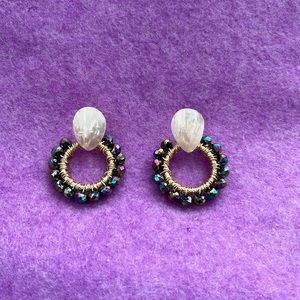 Handmade Wire Wrap Black Earrings